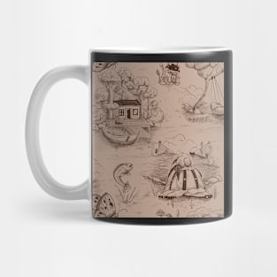 toile de jouy patterns -Lakeside Mosaic Mug